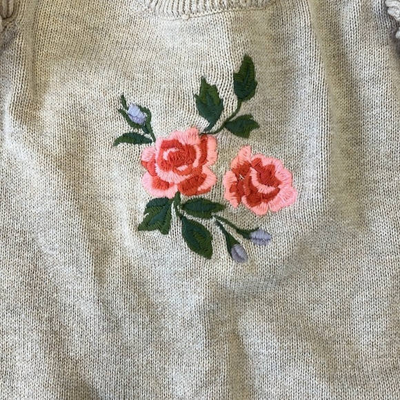 Janie and jack rose embroidered sweater romper - Picture 2 of 6